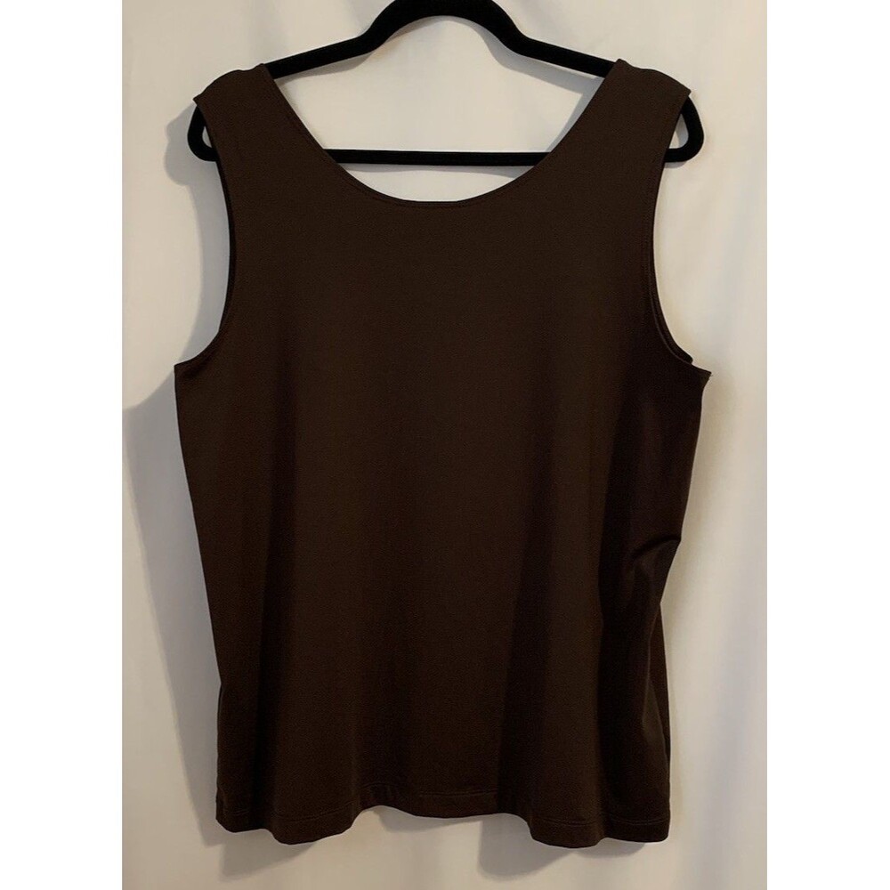 Chicos Size 3 Womens XL Brown Top Sleeveless Tank Layering Stretch - Picture 2 of 7